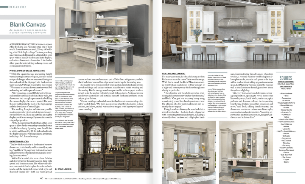 Kitchen & Bath Business featuring Beck/Allen Cabinetry