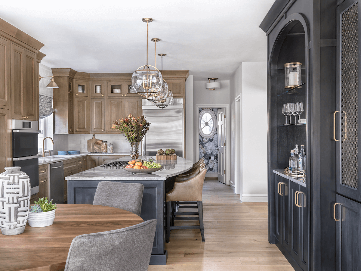 White Oak Kitchen Cabinets White Oak Kitchen Cabinets and Dark Azure Kitchen Cabinets from Beck/Allen Cabinetry, Interior Design by Kim Taylor West