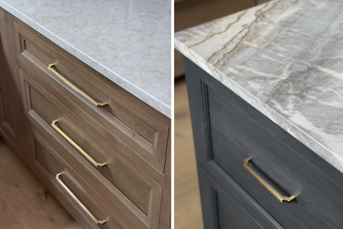 White Oak Kitchen Cabinets and Dark Azure